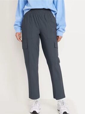 Old Navy Dusty Blue High-Waisted SleekTech Cargo Ankle Pants Large Tall